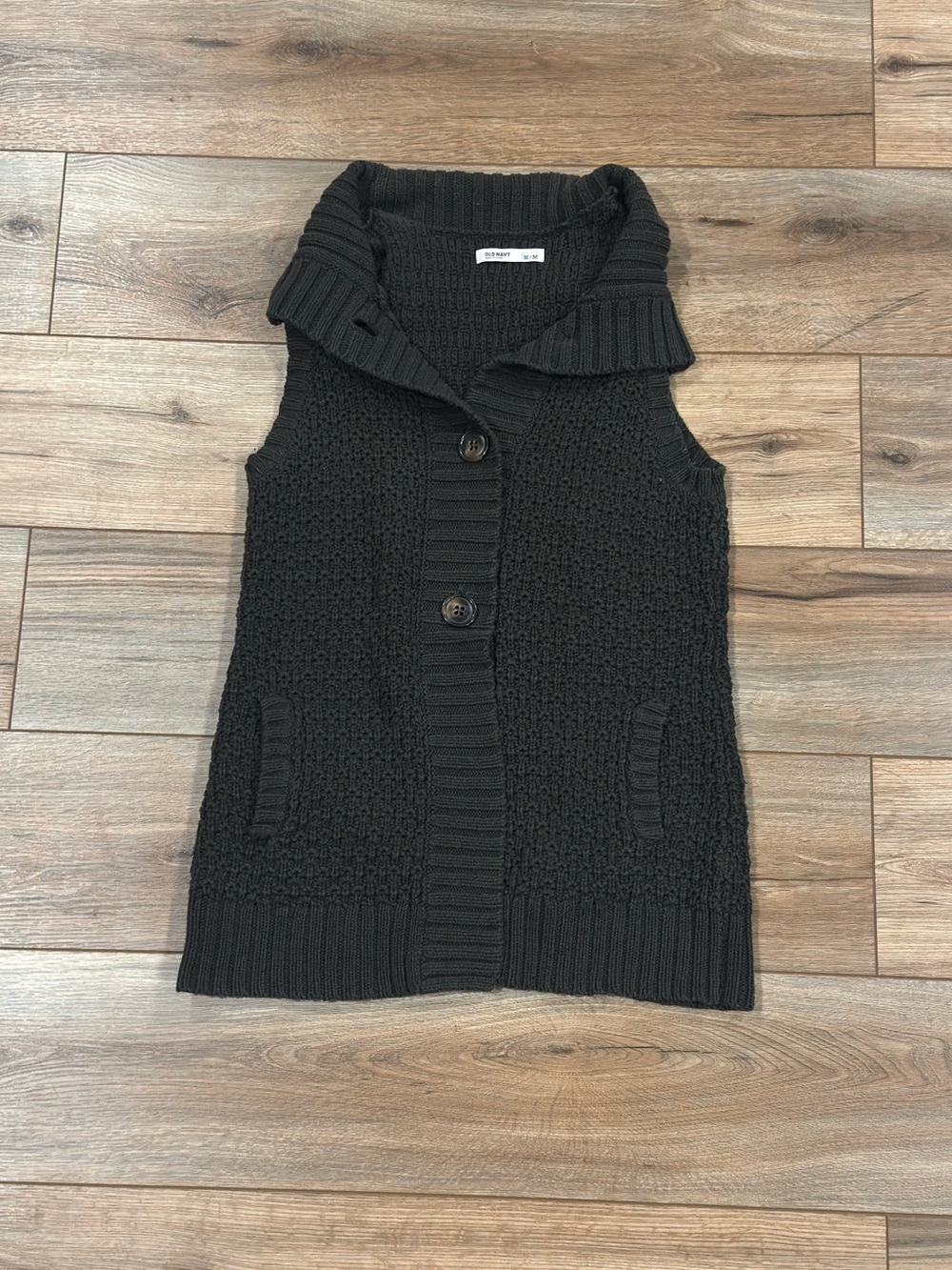 OLD NAVY Cozy Cottagecore Gray Chunky Cable Knit Sweater Vest | Size Medium